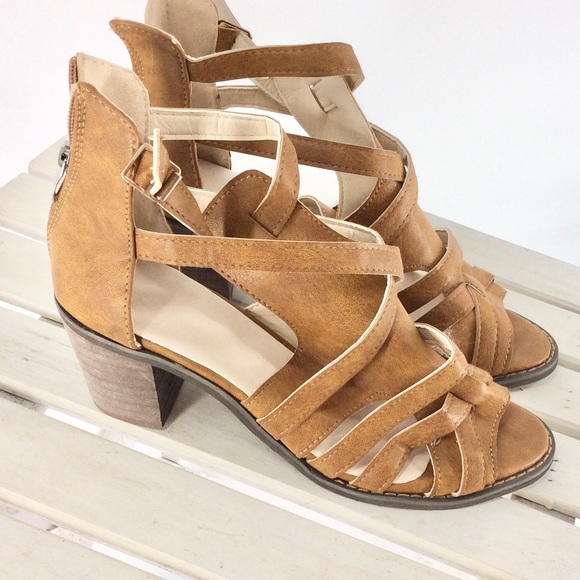 unbranded Shoes - Made Italy Leather Wood Wedge Sandals 8